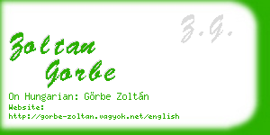 zoltan gorbe business card