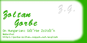 zoltan gorbe business card